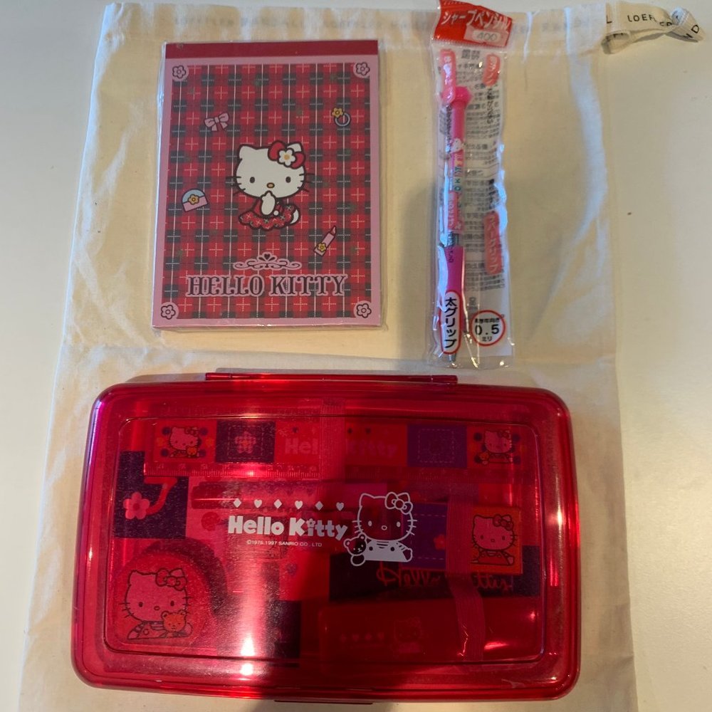 Lot of 3 items Hello Kitty Stationary Set Japan